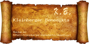 Kleinberger Benedikta névjegykártya